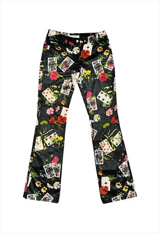 Christian Dior Trousers Corduroy Bootcut Flares Black Small 