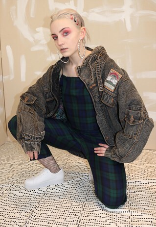 TARTAN CHECK CO-ORDINATES IN GREEN AND NAVY