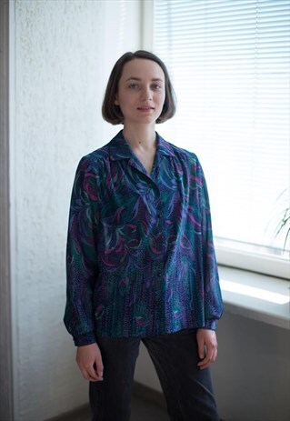 VINTAGE 80'S MULTI COLOUR PATTERNED SHIRT