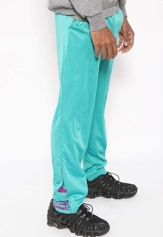 VINTAGE FILA LOGO TRACK BOTTOMS POPPERS TROUSERS BLUE
