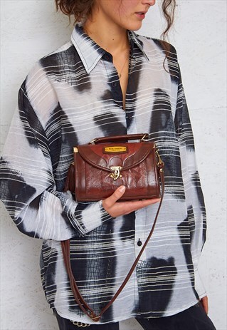 VINTAGE BROWN MARC CHANTAL SHOULDER FAUX LEATHER BAG