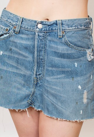 VINTAGE LEVIS 501 REWORKED DENIM MINI SKIRT 12