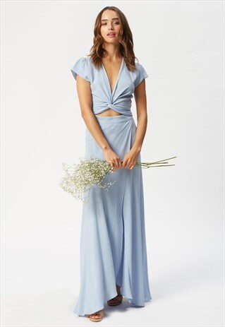ALL WRAPPED UP MAXI DRESS - SERENITY BLUE