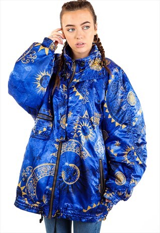 VINTAGE PATTERNED PUFFER JACKET J2750