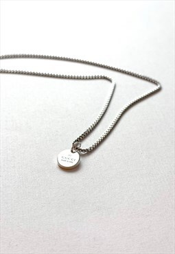 Gucci .925 Silver Circle Pendant on Chain/Necklace