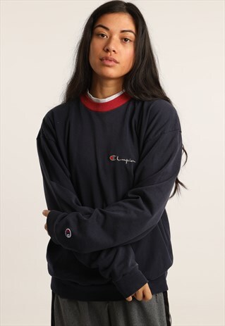 VINTAGE CHAMPION EMBROIDERED SPELL OUT SWEATSHIRT