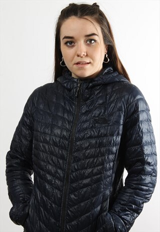 VINTAGE THE NORTH FACE TNF THIN NAVY PUFFER JACKET