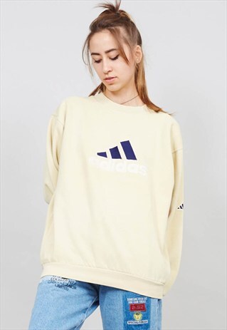 VINTAGE 90'S ADIDAS YELLOW LOGO SWEATER