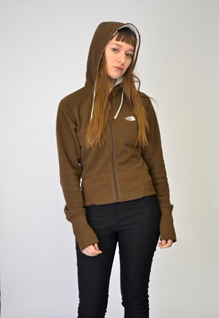 VINTAGE BROWN THE NORTH FACE FLEECE HOODIE