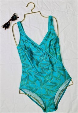 Vintage Revival 70's Leaf Print Wrap Around Swimsuit