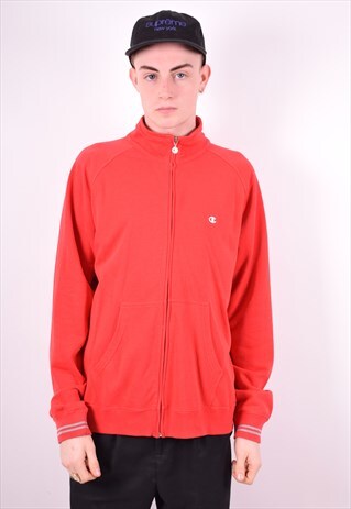 CHAMPION MENS VINTAGE TRACKSUIT TOP JACKET XL RED 90'S