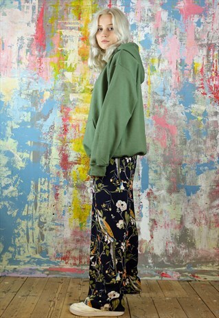 TROUSERS & HOODIE CO-ORDINATES IN BIRD & FLOWER PRINT
