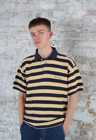 VINTAGE THOMAS BURBERRY STRIPED POLO SHIRT