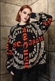 Punk sweater Tattoo jumper knitted grunge Gothic top black