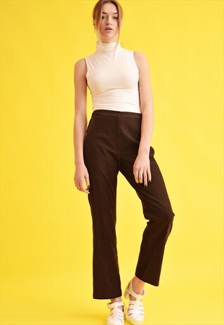 90'S RETRO BOHO REGULAR WAIST STRAIGHT TROUSERS
