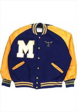 Vintage 90's DELONG Varsity Jacket Michigan Varsity Blue,