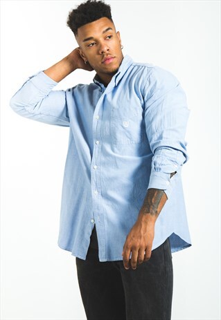 VINTAGE 80S CLASSIC POLO RALPH LAUREN LIGHT BLUE SHIRT/ 6426