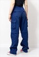 VINTAGE CARGO PANTS IN BLUE WITH WIDE DETACHABLE LEG