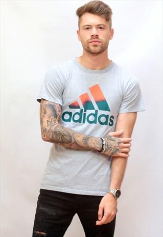 VINTAGE GREY ADIDAS GRAPHIC T-SHIRT