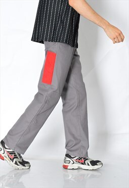 Vintage 90s Grey Minimalist Pleated Work Wear Mens Pants