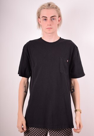 DICKIES MENS VINTAGE T-SHIRT TOP LARGE BLACK 90S