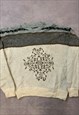 VINTAGE KNITTED JUMPER ABSTRACT PATTERNED GRANDAD SWEATER