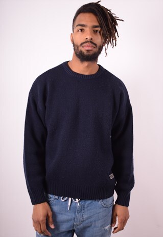 LEVI'S MENS VINTAGE JUMPER SWEATER XL NAVY BLUE 90S