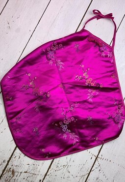 vintage 90s pink silky halter neck festival  crop top 