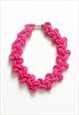 Handmade by Tinni The Lily Boho Knotted Necklace Fuchsia