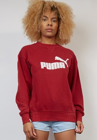 VINTAGE 90'S PUMA DARK RED SWEATSHIRT
