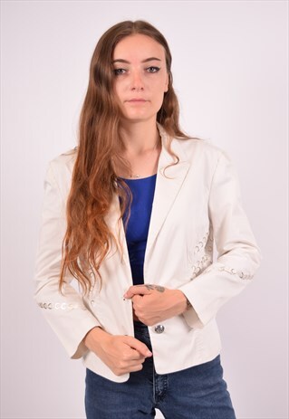 VINTAGE VERSACE BLAZER JACKET WHITE