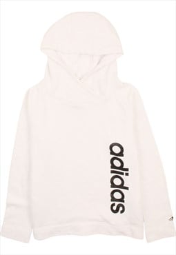 Vintage 90's Adidas Hoodie Spellout Pullover White Small