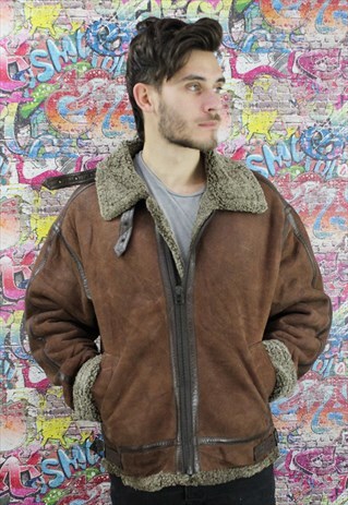 VINTAGE AVIATOR/FLYING JACKET. SHEARLING SHEEP SKIN. UNISEX.