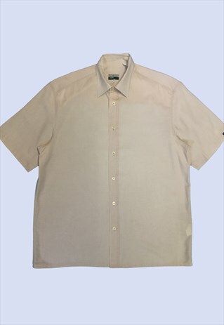 NATURAL CREAM SHORT SLEEVED CASUAL LIGHTWEIGHT Y2K SHIRT
