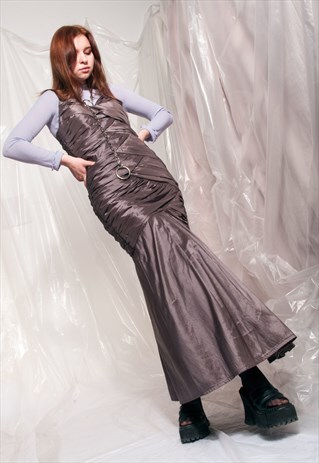 VINTAGE REVIVAL PROM DRESS 90S TAFFETA EVENING DRESS