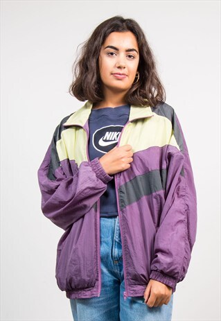 VINTAGE 90'S PURPLE SHELL TRACKSUIT JACKET TOP