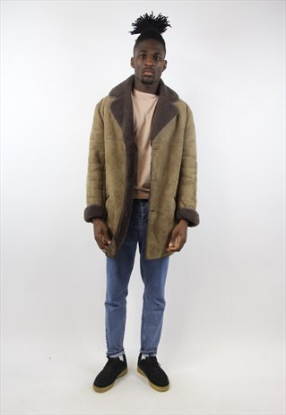 VINTAGE AMAZING SUEDE SHEEPSKIN WINTER COAT