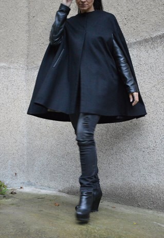 WINTER CAPE COAT/JACKET/WOOL/CAPE JACKET/CLOAK COAT/F1504