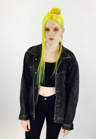 VINTAGE BLACK 80S DENIM JACKET
