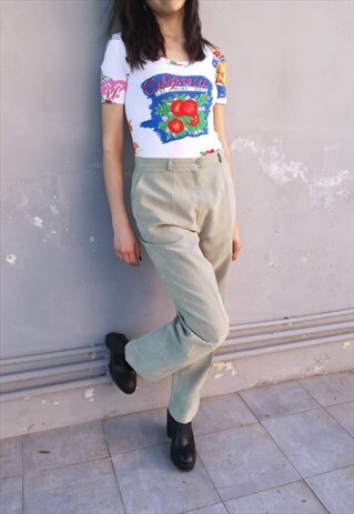 VINTAGE 80S PASTEL GREEN TROUSERS