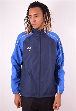 NIKE MENS VINTAGE TRACKSUIT TOP JACKET LARGE BLUE 90S