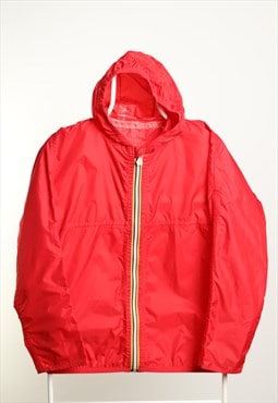 Vintage KWay Rain Windbreaker Hoodied Jacket Red