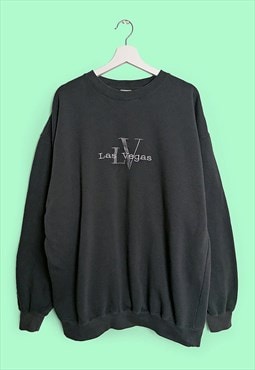 Vintage 90's LAS VEGAS Embroidery Logo Sweatshirt Crew
