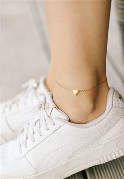 Tiny gold triangle anklet chain anklet bracelet waterproof