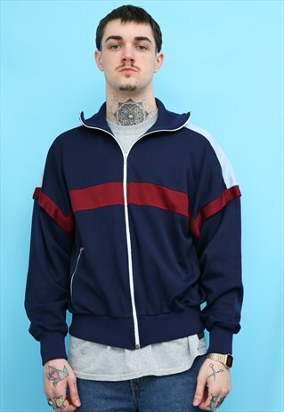 70S VINTAGE NAVY TRACK TOP SPORTS JACKET