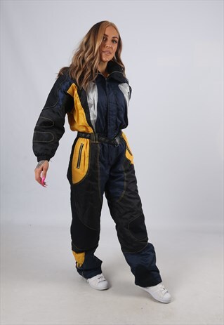 VINTAGE FULL SKI SUIT SNOW SPORTS TALL UK 12 - 14 (AA9G)