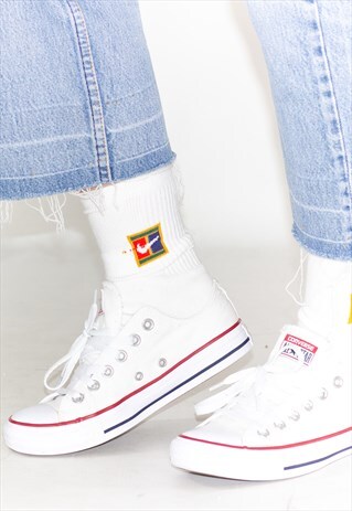 WHITE LOW CANVAS CONVERSE TRAINERS UK5
