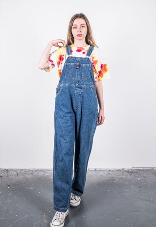 VINTAGE BLUE DENIM DUNGAREES
