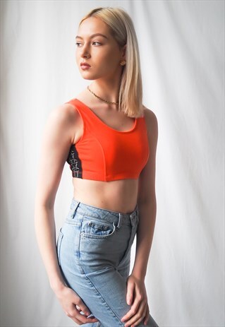 VINTAGE CHAMPION NEON ORANGE SPORTS TOP