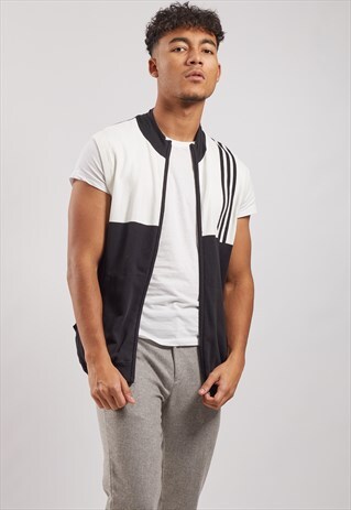 VINTAGE ADIDAS SLEEVELESS ZIP-UP SWEATSHIRT